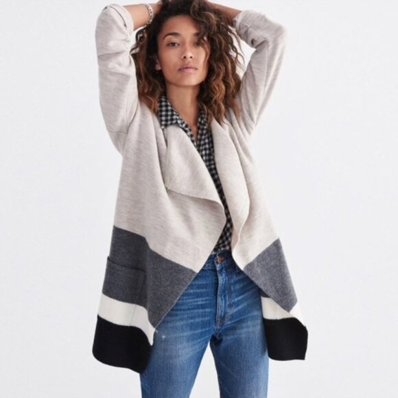 Madewell Meridian Sweater Coat in Stripe XS/S - Picture 1 of 6